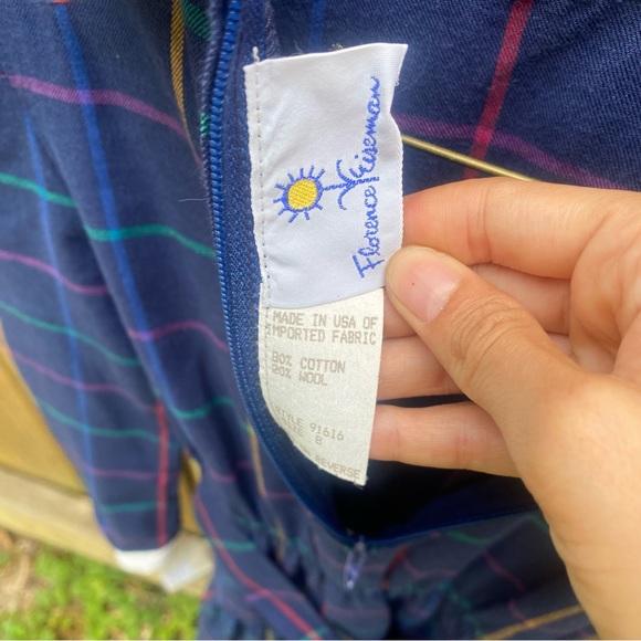 New NWT Florence Eiseman kids long sleeve collar blue grid back to school dress - Picture 11 of 16